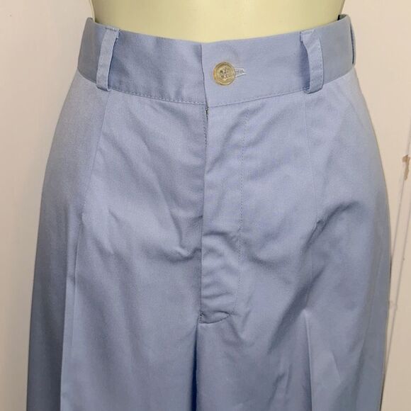 Vintage 70s/80s Louis Ferrara Light Blue High Waisted Cotton/Polyester Pants - Picture 2 of 7